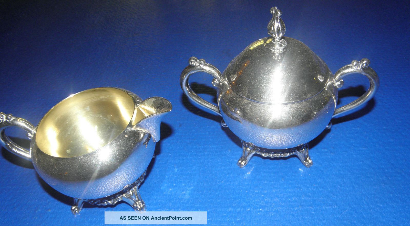F.  B.  Rogers Co.  Silver Plated Vintage Creamer And Sugar Bowl With Lid Creamers & Sugar Bowls photo