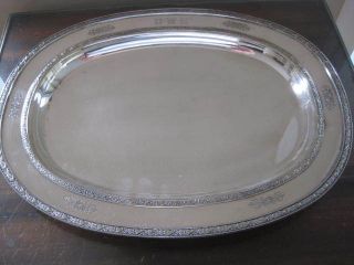 Vintage Silverplate Footed E.  S.  P.  N.  Serving Tray Bailey Biddle 1460 12 Tree Mint photo