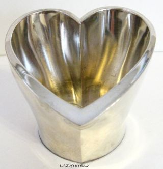 International Silver Company Silver Plate Heart Candle Holder photo