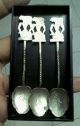 3 Vintage Silver 800 Souvenir Spoon Indonesia Java Wayang Souvenir Spoons photo 1