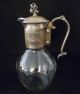 Vintage Silver Plate Glass Water Pitcher Carafe Ornate Victorian Finial Lid Pitchers & Jugs photo 1