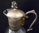 Vintage Silver Plate Glass Water Pitcher Carafe Ornate Victorian Finial Lid Pitchers & Jugs photo 2
