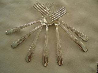 Crosby Crosby Silverplate Dinner Forks Set Of 7 photo
