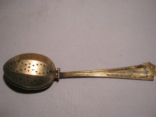 Silverplate Spoon Tea Strainer With Lid By Veribest Silverplate Hinged photo
