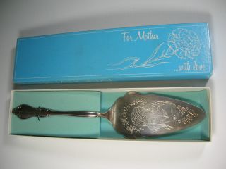 New Vtg For Mother. .  With Love Silverplate Pie Cake Server Nib Box Iob Unused photo