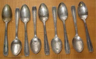 Antique Silverplate Teaspoons Nine National Silver Co.  Xtra Plate photo