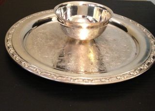 Oneida Silver Plated Serving Tray - Chips And Dip Server photo