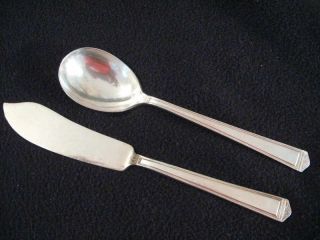 Vtg 1847 Rogers Bros.  Silverplate 1923 Anniversary Butter Knife Sugar Spoon Lot photo