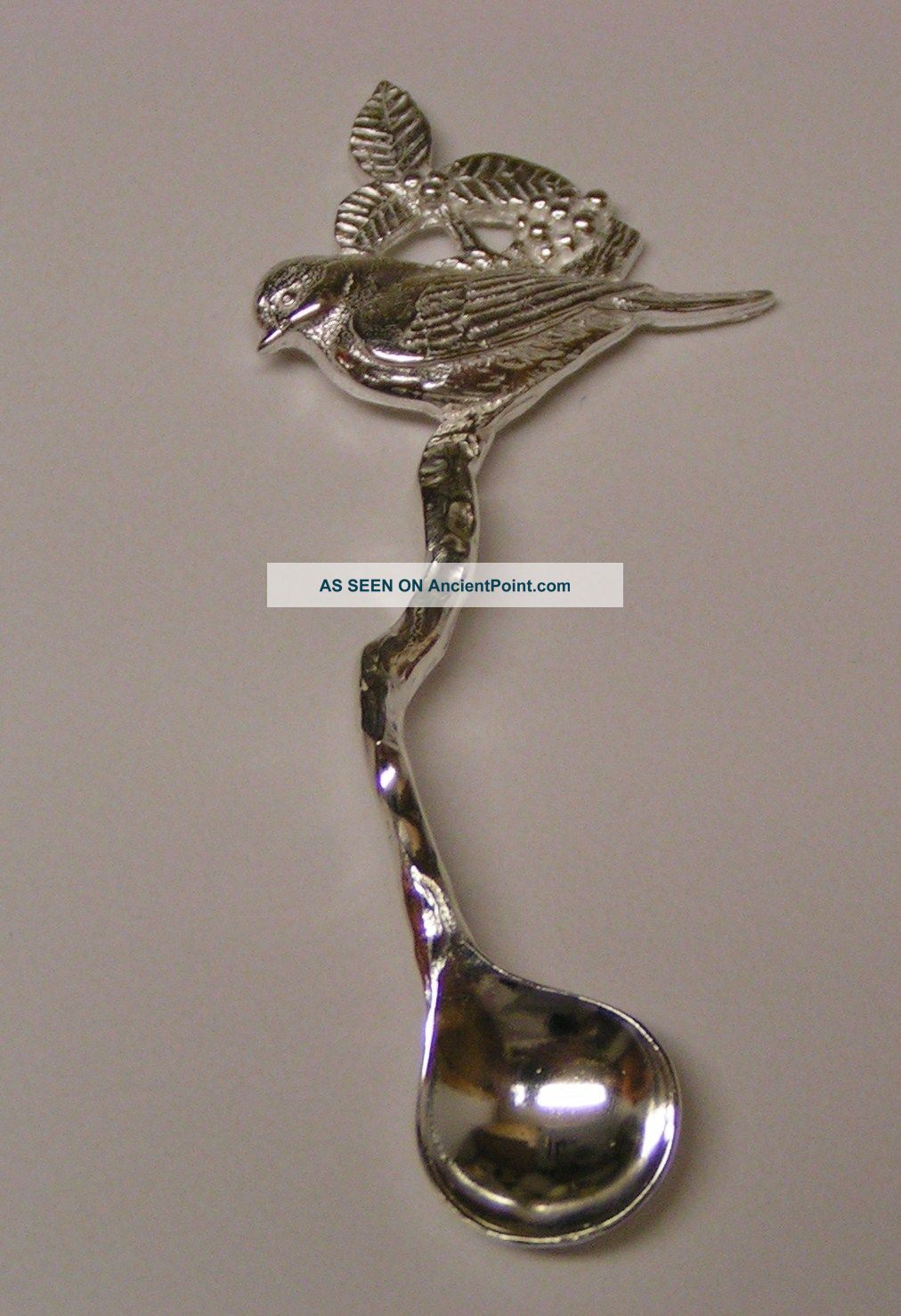 Salt Spoon (bird) Solid Sterling Silver Salt Cellars photo