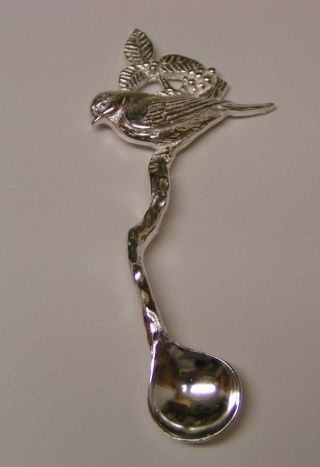 Salt Spoon (bird) Solid Sterling Silver photo