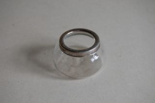 Glass Salt With Hallmarked Solid Silver Rim - London 1920 - 21 photo