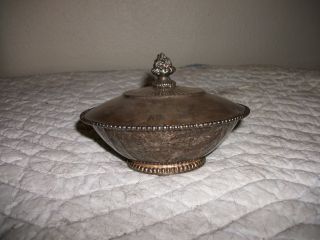 Silver Sugar Bowl With Lid 5 1/4 Inch Diameter photo