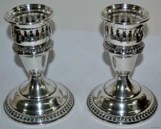 Empire Sterling Silver Weighted Hurricane Lamps, photo