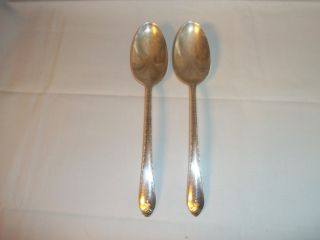 2 Vintage Silverplate Serving Spoons - Exquisite 1940 - Wm.  Rogers photo