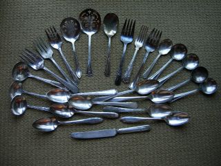 30 Silverplate Sp Mix Lot Tomato Spoons Flatware Oneida Rogers Wallace + Crafts photo