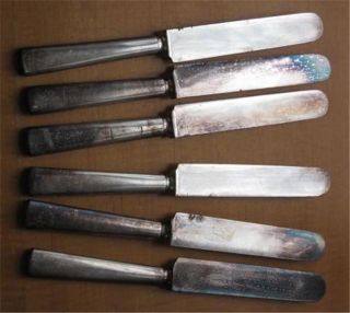 Antique Silverplate Dinner Knives Six 1847 Rogers Bros. photo