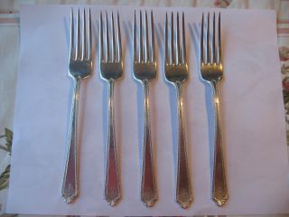 Pageant Holmes & Edwards 5 Dinner Forks 1927 Silverplate photo