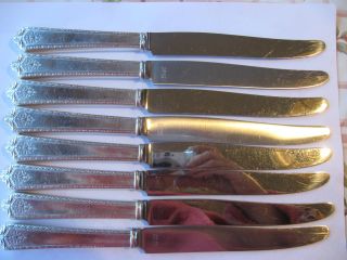 Pageant Holmes & Edwards 8 Dinner Knives 1927 Silverplate photo