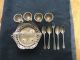 Antique Silver 4 Egg Cruet Spoons & Fork Other photo 1