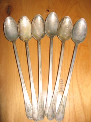 6 Argyle Silverplate Ice Tea Spoons photo