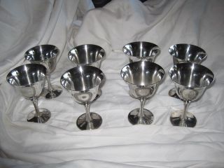 Set Of 8 De Uberti Silver Italy Italian Goblets Cups,  5 