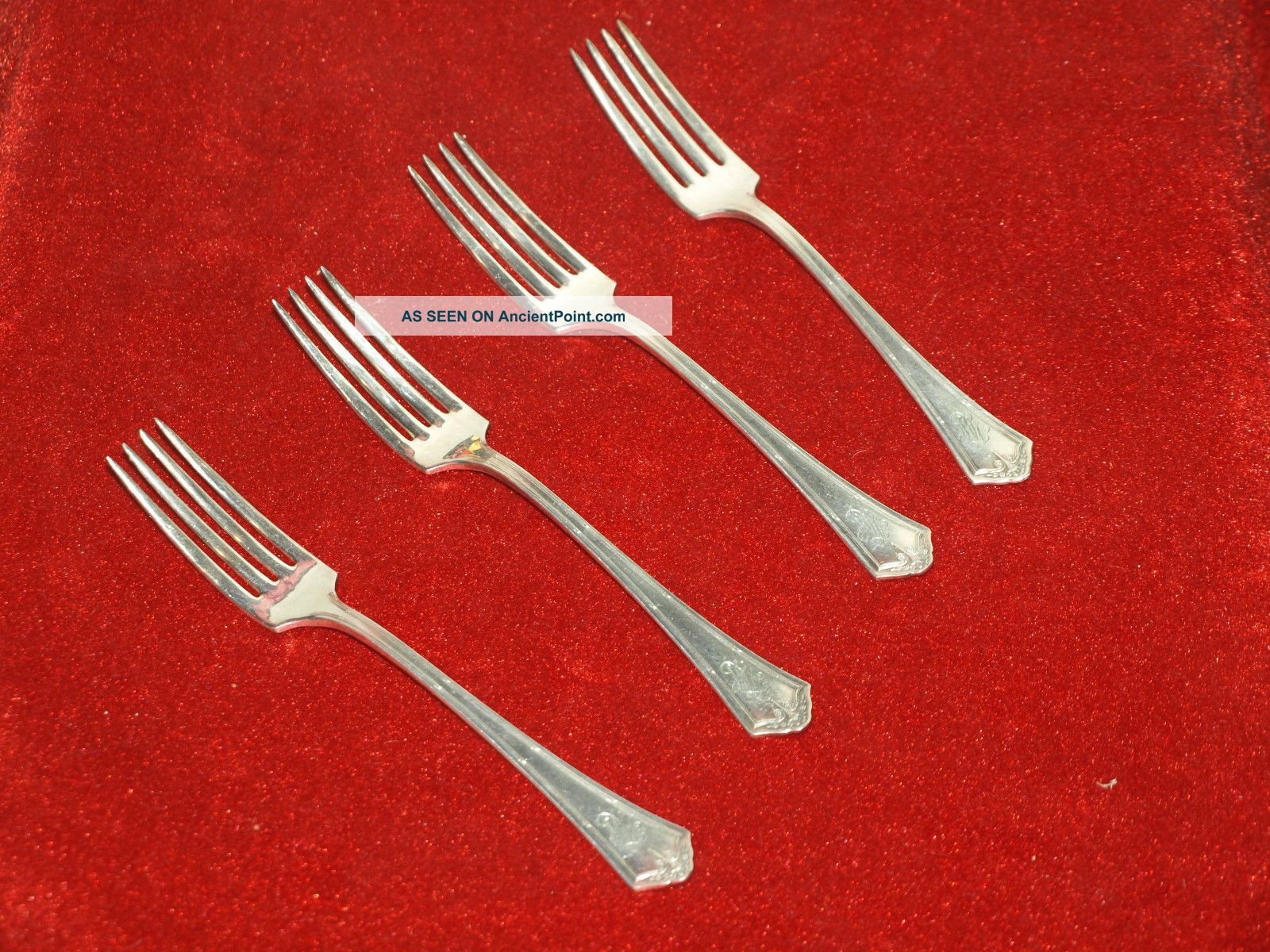 Antique 1911 R Wallace Marquette Set (4) Dinner Forks Mngr Wallace photo