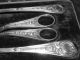 Silver Victorian Grape Scissors Pair Of Fruit Spoons Case Rare Unknown photo 2