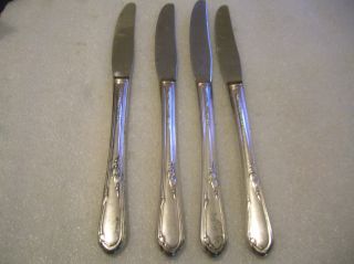 1881 Rogers Meadowbrook Aka Heather Pattern 4 Grille Or Luncheon Knives 1936 photo