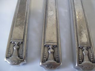 3 Holmes & Edwards Century Knives 1923 Antique Silverplate Hollow Insico photo