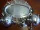 Footed Silver On Copper Covered Sugar Bowl & Creamer With Tray Creamers & Sugar Bowls photo 2