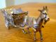 Rare Antique Cast Silver Goat Cart Pin Cushion Hanau C1900 Solid Sterling Nr Other photo 4