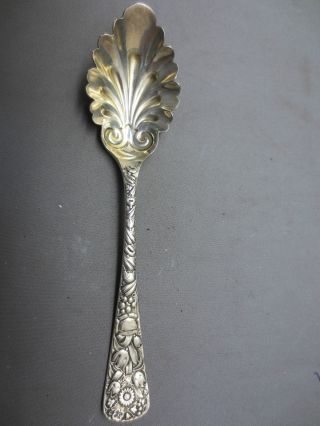 Wm.  Rogers Silverplate Sugar Spoon With Eloborate Floral Handle photo
