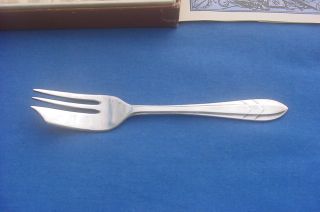 Vintage Box Of 6 Sheffield England Pastry Fork Setting Loxley Pattern photo