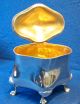Stunning Perfect Art Deco Solid Silver Boat Shaped Tea Caddy156 Gm Gold Interior Boxes photo 1