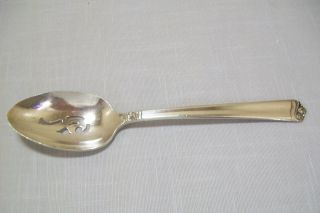 Holmes & Edwards Silver Plate Pierced Serving Tablespoon Bright Future 1954 photo