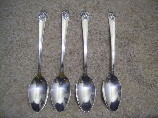 4 Rogers 1950 April Place Spoons Silverplate Is photo