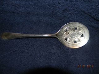 Vintage Silverplated Flower And Vine Pattern Serving Spoon By Leonard Of Italy photo
