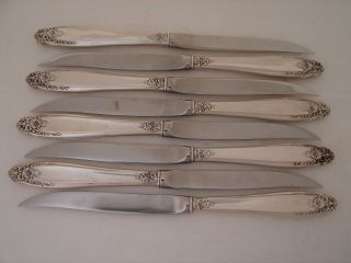 8 Ss Steak Knives In Prelude 1939 (int ' L Silver) - Nm photo