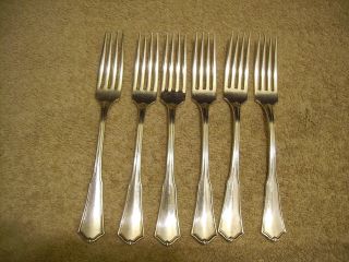 6 Oneida Community 1913 Exeter Dinner Forks Reliance Plate Silverplate photo