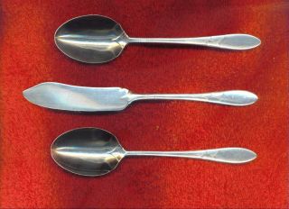 Oneida Community Lady Hamilton Master Butter Knife & 2 Sugar Spoons No Mono photo