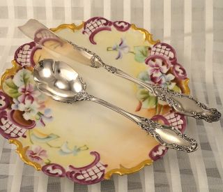 Victorian Silver Plate Antique 1898 Melrose Master Butter & Sugar Spoon Rogers photo
