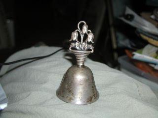 Antique Thomae Co.  Sterling Silver Dinner Bell - Patina - Art Deco Handle photo
