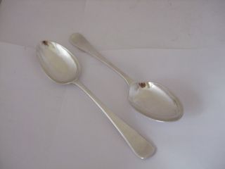 Vintage Silver Plate 2 Serving Spoons Old English Pattern By Mappin & Webb photo