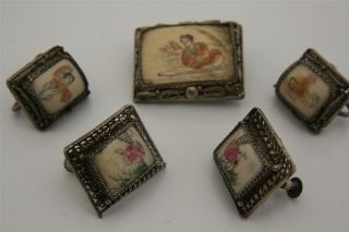 Antique Silver Filigree Earrings C1890 Chinese/japanese ? photo