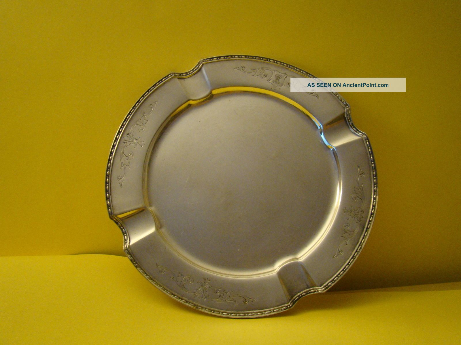 Silverplated Cigar Ash Tray Chippendale Ash Trays photo