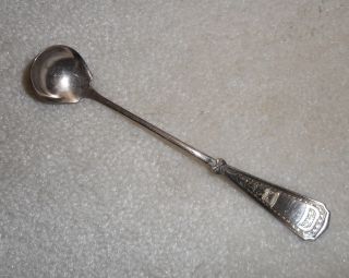 Antique Fine Silver Silverplate Serving Mustard Spoon W.  M.  Rogers 5.  25 