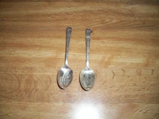 Two (2) Vintage Wm Rogers Silver Plate Spoons George Washington - John Adams photo