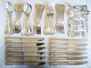 Early Xxth C.  Flatware Complete For 12 Vendome Pattern Compatible W/ Christofle photo