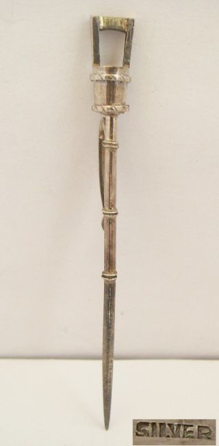 Sterling Silver Chinese Style Bucket Cocktail Sticks C1920 photo