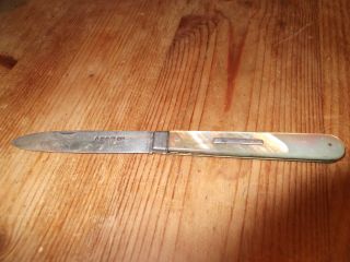 Sterling Silver And Mother Of Pearl Fruit Knife photo
